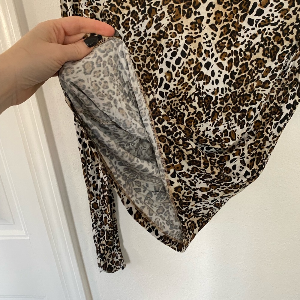 Mr. Larkin Pippa Leopard Print Turtleneck Top Xs - image 4